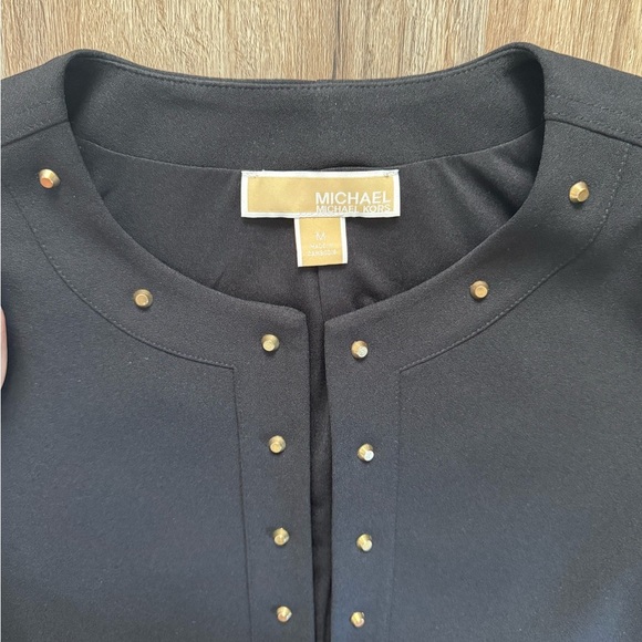 Michael Kors Black Jacket With Gold Stud Detail. Size Medium - Picture 3 of 5